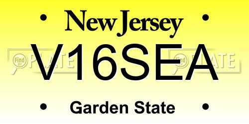 V16SEA New Jersey License Plate