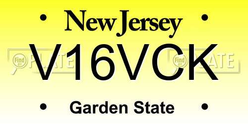 V16VCK New Jersey License Plate