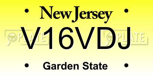 V16VDJ New Jersey License Plate