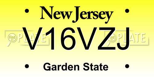 V16VZJ New Jersey License Plate