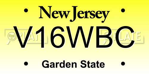 V16WBC New Jersey License Plate