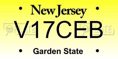 V17CEB New Jersey License Plate