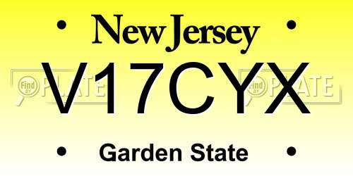 V17CYX New Jersey License Plate