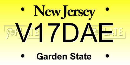 V17DAE New Jersey License Plate