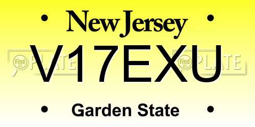 V17EXU New Jersey License Plate