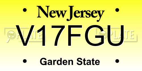 V17FGU New Jersey License Plate