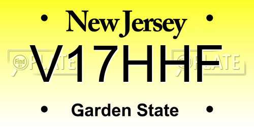 V17HHF New Jersey License Plate