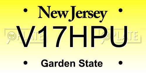 V17HPU New Jersey License Plate