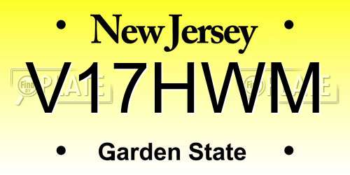 V17HWM New Jersey License Plate