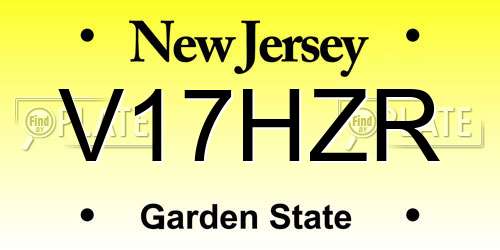 V17HZR New Jersey License Plate