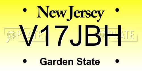 V17JBH New Jersey License Plate