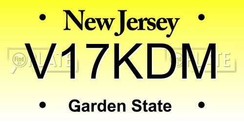 V17KDM New Jersey License Plate