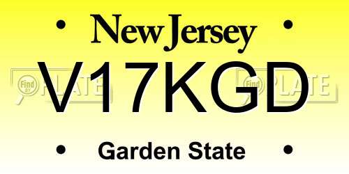 V17KGD New Jersey License Plate