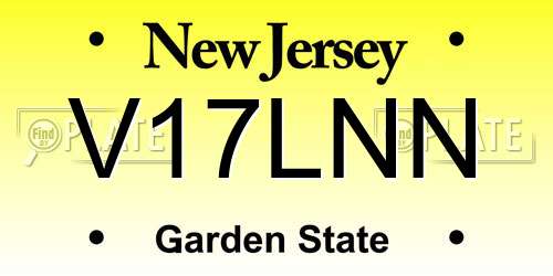 V17LNN New Jersey License Plate
