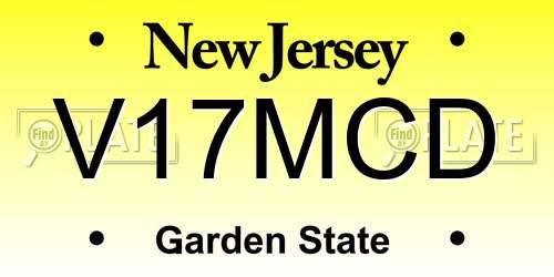 V17MCD New Jersey License Plate