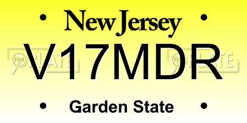 V17MDR New Jersey License Plate