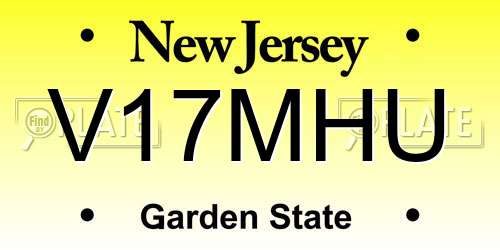 V17MHU New Jersey License Plate