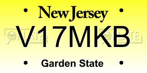 V17MKB New Jersey License Plate