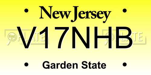 V17NHB New Jersey License Plate