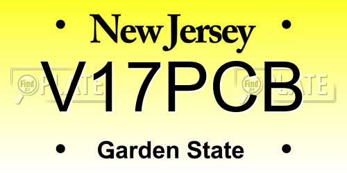 V17PCB New Jersey License Plate