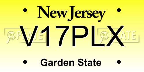 V17PLX New Jersey License Plate