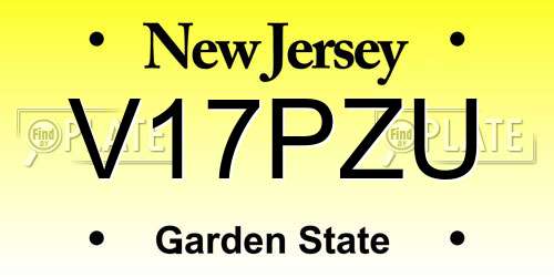 V17PZU New Jersey License Plate
