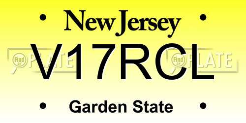 V17RCL New Jersey License Plate
