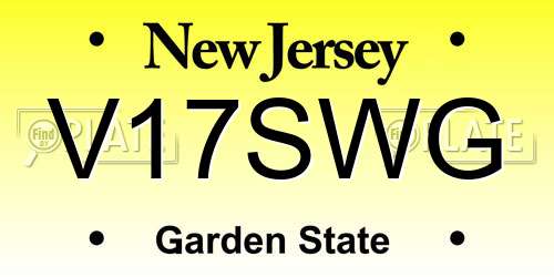 V17SWG New Jersey License Plate
