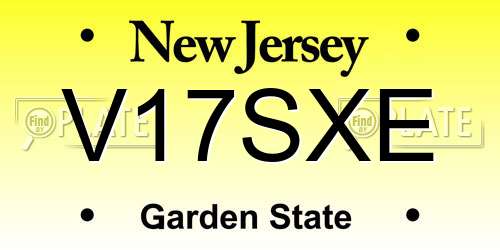 V17SXE New Jersey License Plate