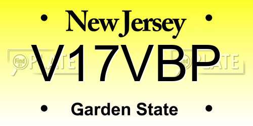V17VBP New Jersey License Plate