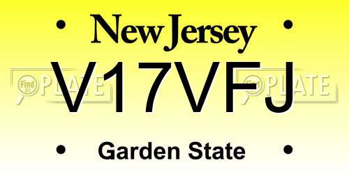 V17VFJ New Jersey License Plate