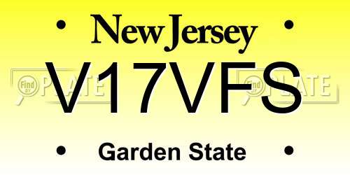 V17VFS New Jersey License Plate