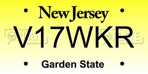 V17WKR New Jersey License Plate