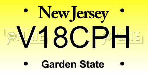 V18CPH New Jersey License Plate