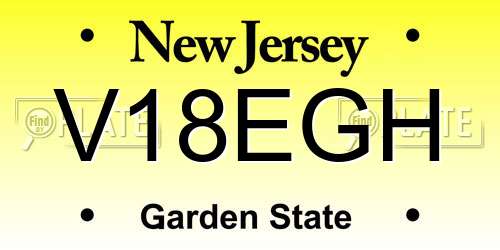 V18EGH New Jersey License Plate