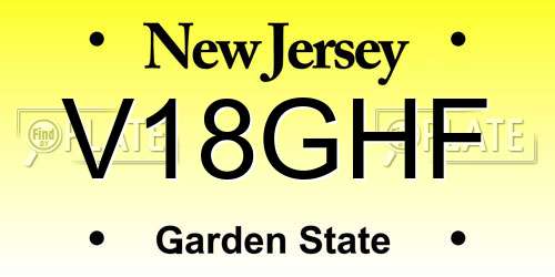 V18GHF New Jersey License Plate