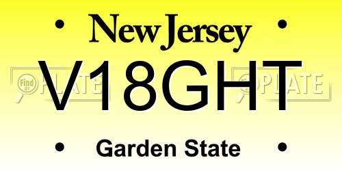 V18GHT New Jersey License Plate