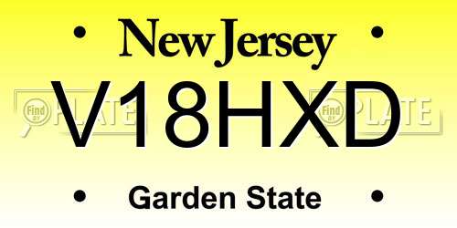 V18HXD New Jersey License Plate