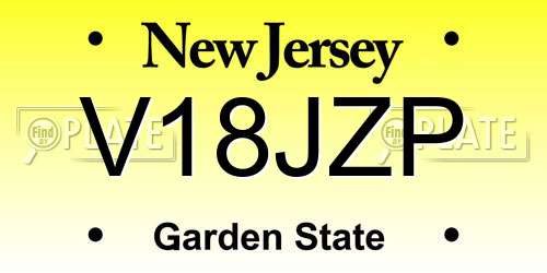 V18JZP New Jersey License Plate