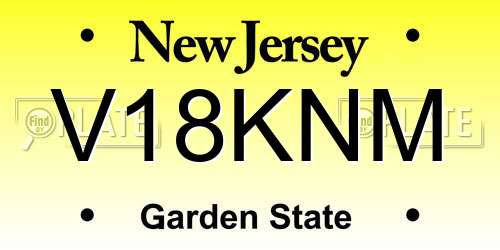 V18KNM New Jersey License Plate