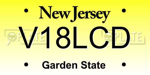 V18LCD New Jersey License Plate