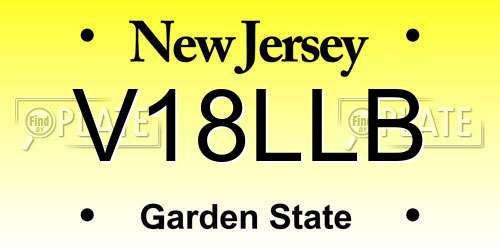 V18LLB New Jersey License Plate