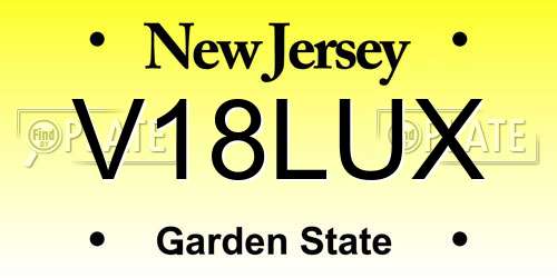 V18LUX New Jersey License Plate