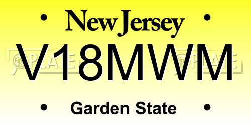 V18MWM New Jersey License Plate