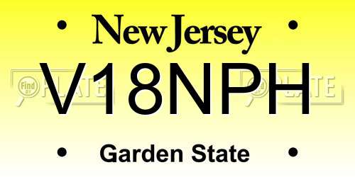 V18NPH New Jersey License Plate