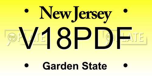 V18PDF New Jersey License Plate