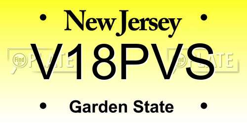 V18PVS New Jersey License Plate