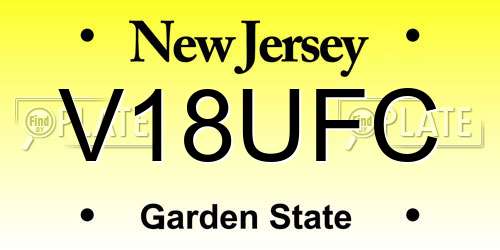 V18UFC New Jersey License Plate
