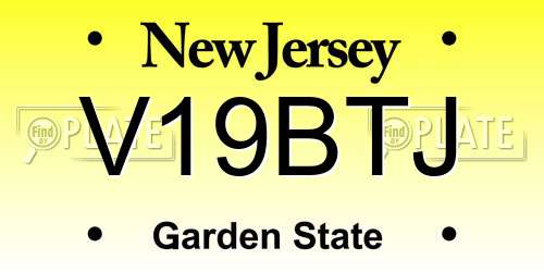 V19BTJ New Jersey License Plate