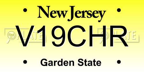 V19CHR New Jersey License Plate